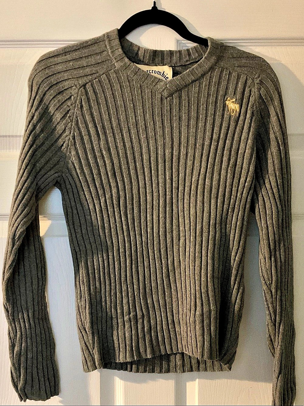 Abercrombie Ribbed Crewneck Sweater Green Size Large